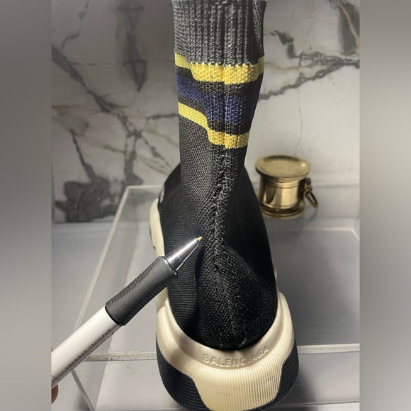 Balenciaga women’s speed 2.OLT stripe sock Snearkers sz 9 - Picture 15 of 16